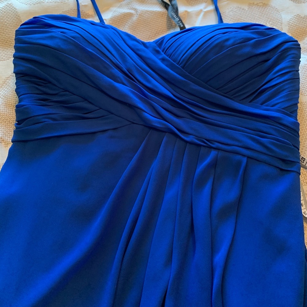Blue Strapless or Strap Gown Sz 14, Fits 10 - Picture 5 of 6